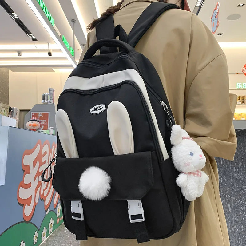Kawaii Travel Pink Girl School Bag Female Cartoon Laptop College Backpack Cute Ladies Book Bag Fashion Women New Backpack Trendy