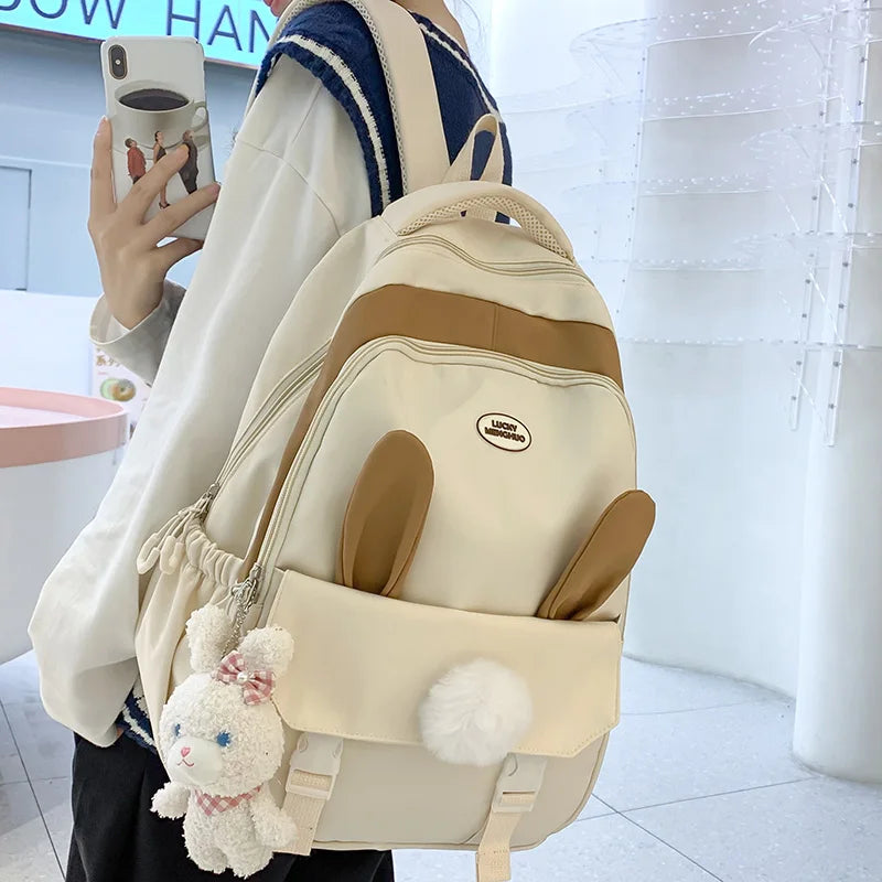 Kawaii Travel Pink Girl School Bag Female Cartoon Laptop College Backpack Cute Ladies Book Bag Fashion Women New Backpack Trendy