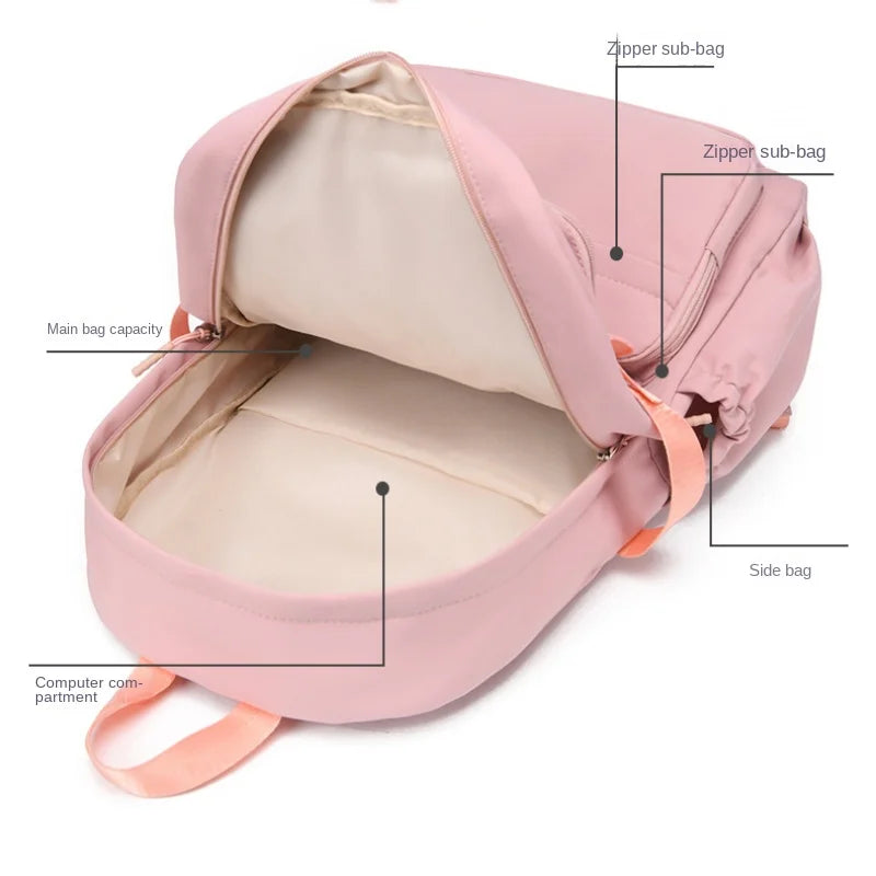 Kawaii Women Backpack Waterproof School Bag For Teenager Girl Student Bookbag Laptop Rucksack Cute Female Travel Bagpack Mochila
