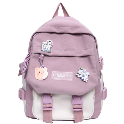 Kawaii Women Student Bag New Badge Fashion Ladies Harajuku Backpack Trendy Female Cute School Bag Teenage Girl College Backpacks