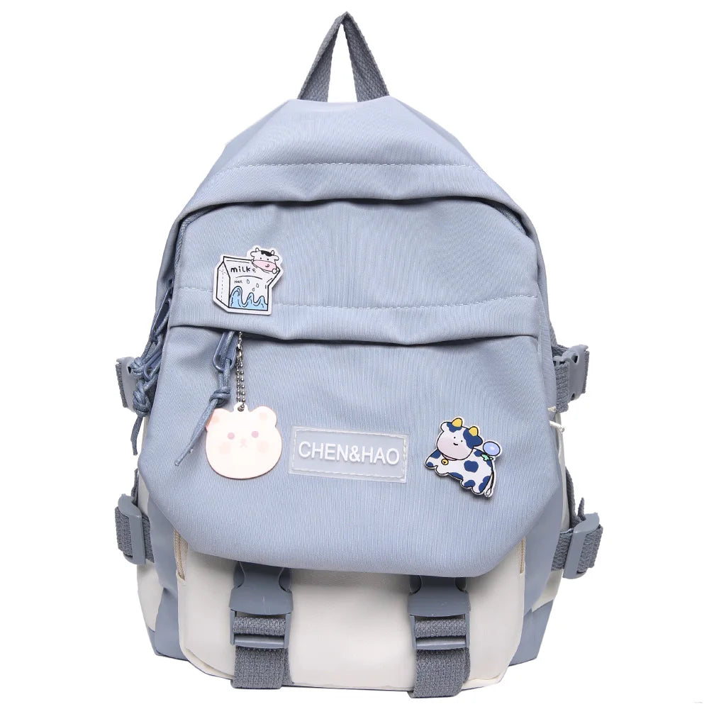 Kawaii Women Student Bag New Badge Fashion Ladies Harajuku Backpack Trendy Female Cute School Bag Teenage Girl College Backpacks