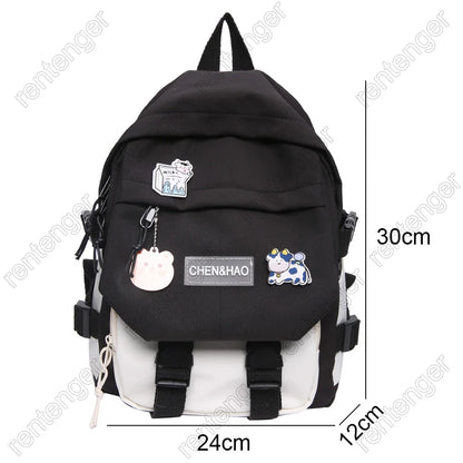 Kawaii Women Student Bag New Badge Fashion Ladies Harajuku Backpack Trendy Female Cute School Bag Teenage Girl College Backpacks