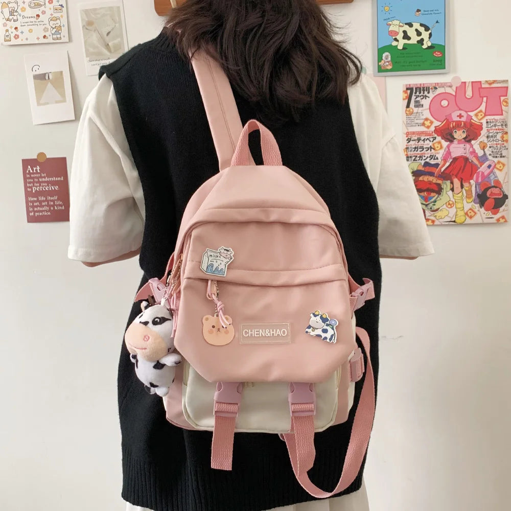 Kawaii Women Student Bag New Badge Fashion Ladies Harajuku Backpack Trendy Female Cute School Bag Teenage Girl College Backpacks