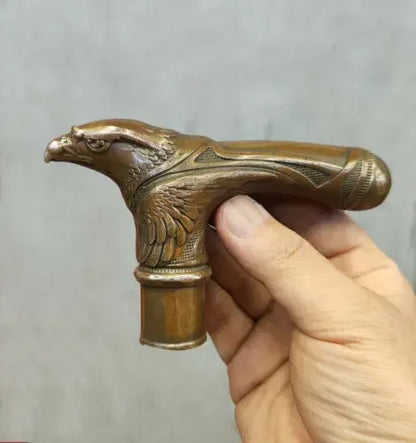 Kepala tongkat berjalan patung elang ukir tangan perunggu tua Victoria tongkat antik