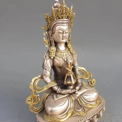 Kerajinan Logam Buddha Amitasus Buddha Patung Buddha Tibet Emas Tembaga Perak Tibet Antik