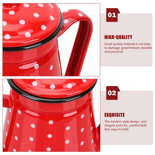 Kettle Coffee Tea Pot Enamel Water Teapot Pitcher Pour Over Ceramic Gooseneck Dot Spout Polka Drip Percolator Makerenameled