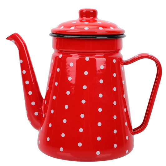 Kettle Coffee Tea Pot Enamel Water Teapot Pitcher Pour Over Ceramic Gooseneck Dot Spout Polka Drip Percolator Makerenameled