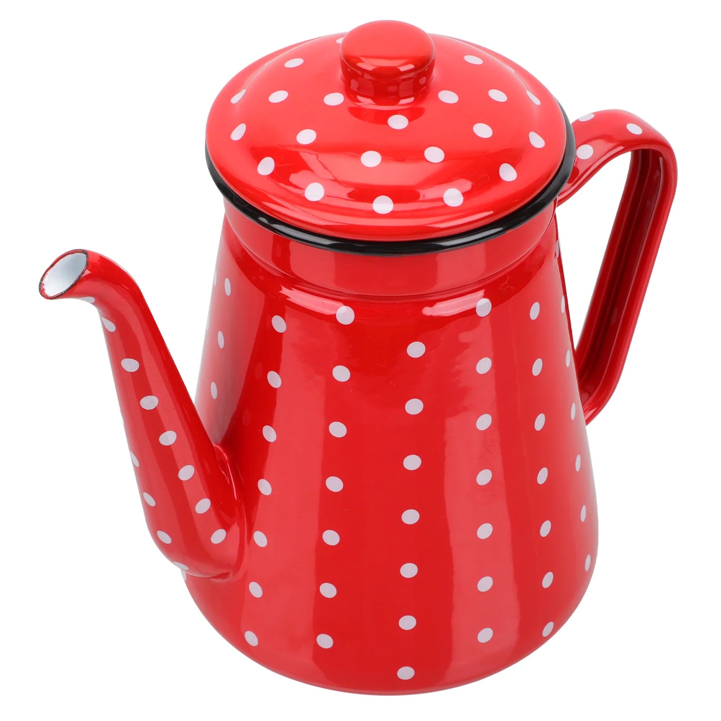 Kettle Coffee Tea Pot Enamel Water Teapot Pitcher Pour Over Ceramic Gooseneck Dot Spout Polka Drip Percolator Makerenameled