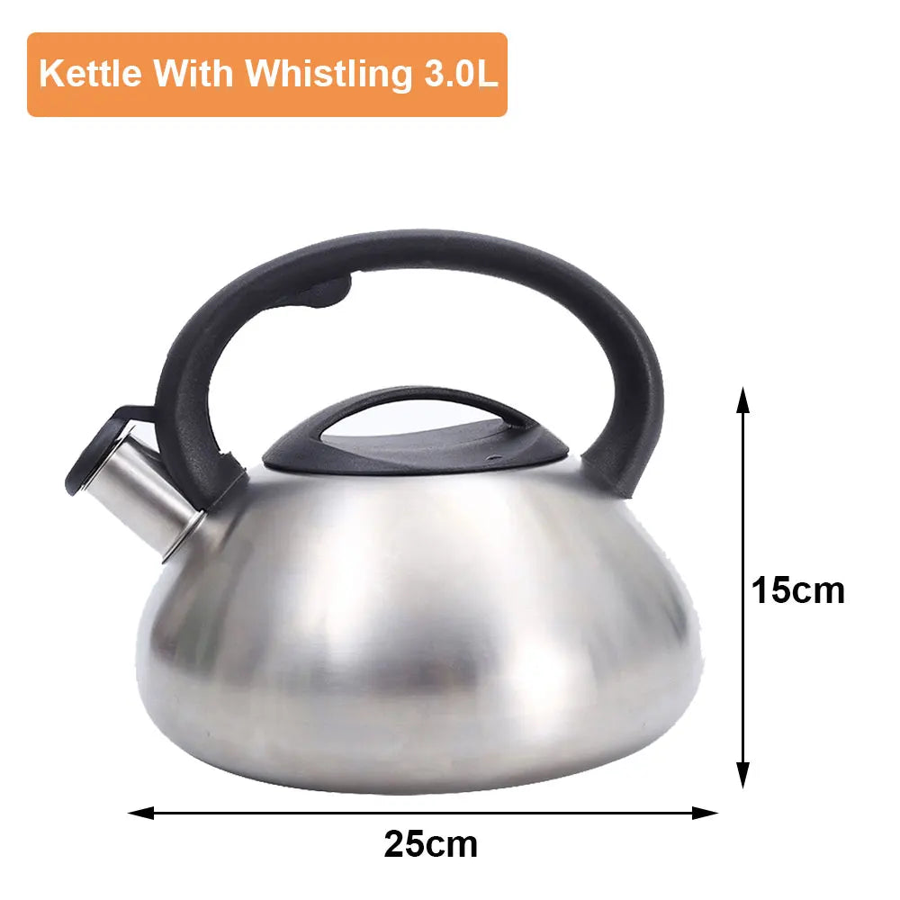 Kettle With Whistle 3L Stainless Steel Stove Top Teapot