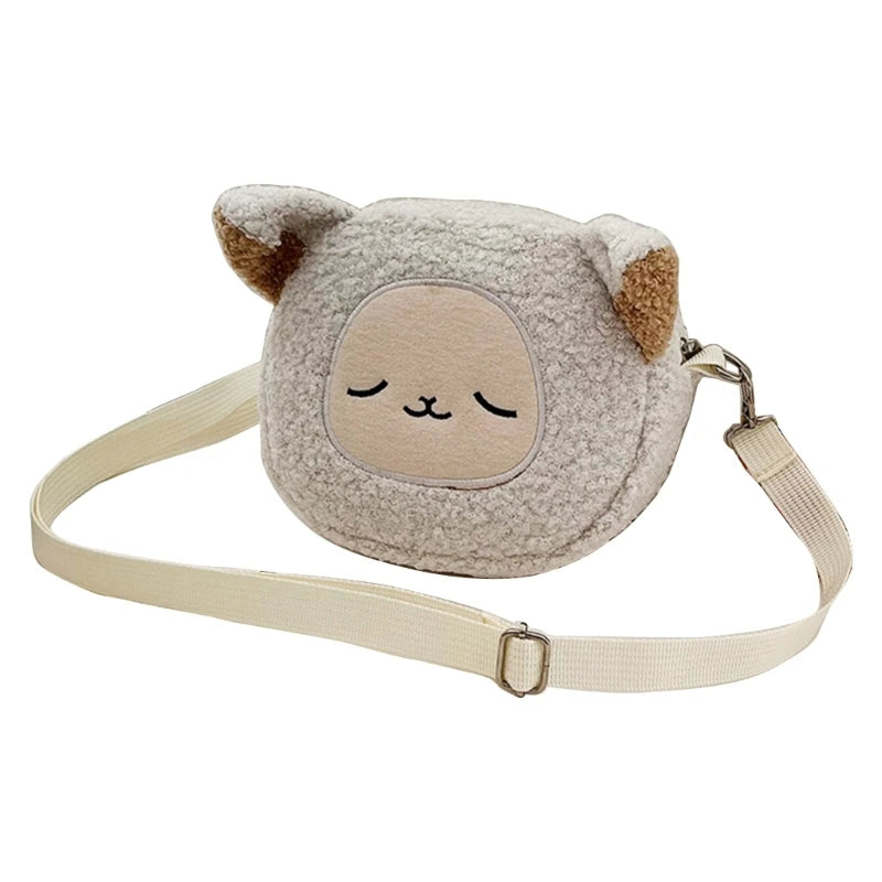 Kid Plush Bear Shoulder Bag Girl Messenger Bag Cute Cartoon Animal Crossbody Bag