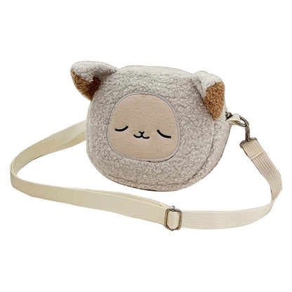 Kid Plush Bear Shoulder Bag Girl Messenger Bag Cute Cartoon Animal Crossbody Bag