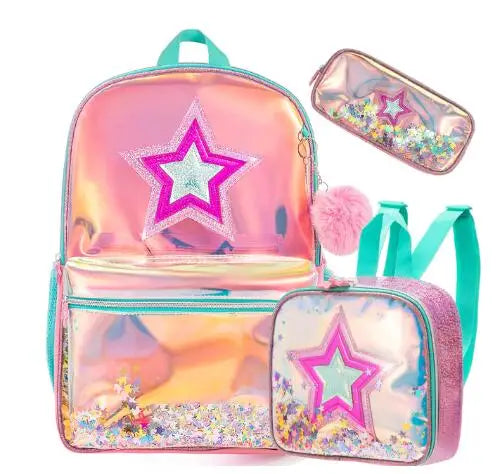 Kids Bookbags for Girls Preschool Backpack Primary Schoolbag Set 3 in 1 Lunch Bag Pen Bag for Girl's School Backpack Bag Sets