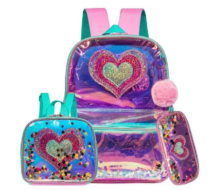 Kids Bookbags for Girls Preschool Backpack Primary Schoolbag Set 3 in 1 Lunch Bag Pen Bag for Girl's School Backpack Bag Sets