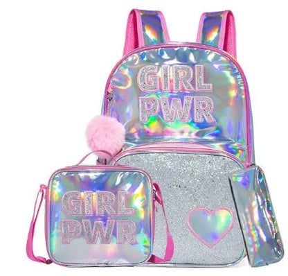 Kids Bookbags for Girls Preschool Backpack Primary Schoolbag Set 3 in 1 Lunch Bag Pen Bag for Girl's School Backpack Bag Sets
