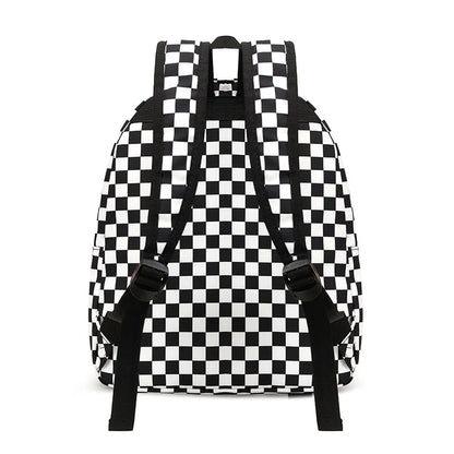 Kids Checkerboard School Bag Waterproof Lightweight Travel Backpack Cartoon Bookbag for Kindergarten Toddlers Boys and Girls