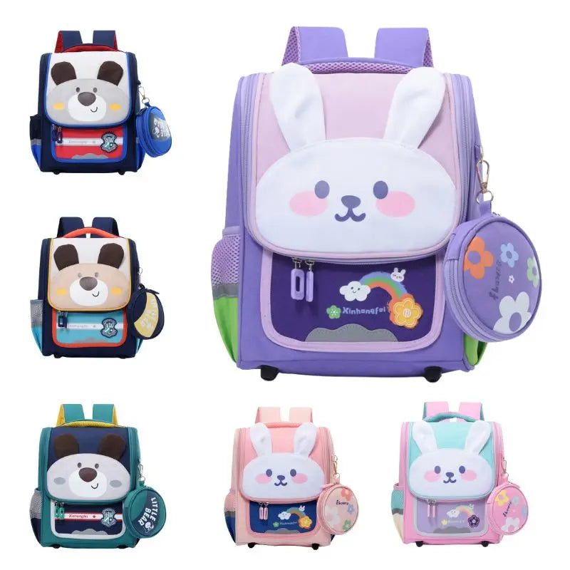 Kids Function Cute Lightweight Children's Bookbag with Bottle Side Pocket Adjustable Padded Shoulder Strap Leisure Backpack