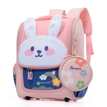 Kids Function Cute Lightweight Children's Bookbag with Bottle Side Pocket Adjustable Padded Shoulder Strap Leisure Backpack