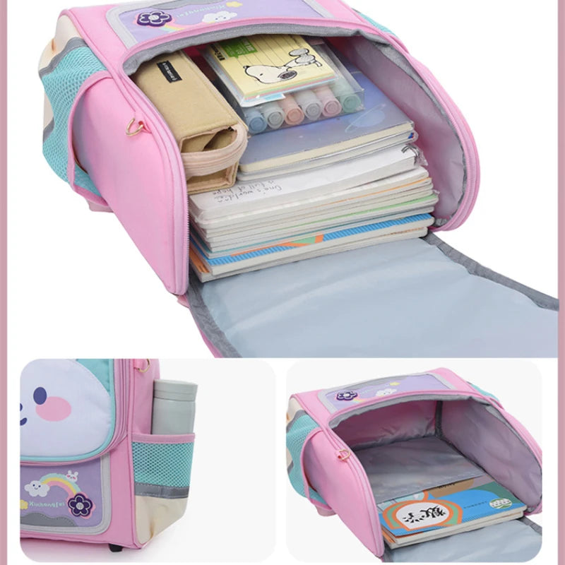 Kids Function Cute Lightweight Children's Bookbag with Bottle Side Pocket Adjustable Padded Shoulder Strap Leisure Backpack