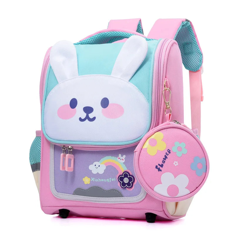 Kids Function Cute Lightweight Children's Bookbag with Bottle Side Pocket Adjustable Padded Shoulder Strap Leisure Backpack