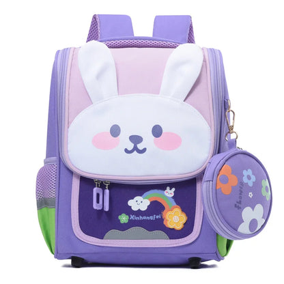Kids Function Cute Lightweight Children's Bookbag with Bottle Side Pocket Adjustable Padded Shoulder Strap Leisure Backpack