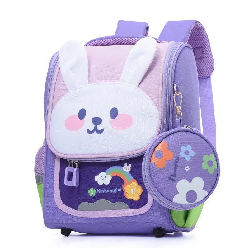 Kids Function Cute Lightweight Children's Bookbag with Bottle Side Pocket Adjustable Padded Shoulder Strap Leisure Backpack