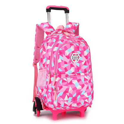 Kids School Backpack with Wheels Rolling Backpack for Girls Student Wheeled Backpack Trolley School Bag Travel Trolley Luggage