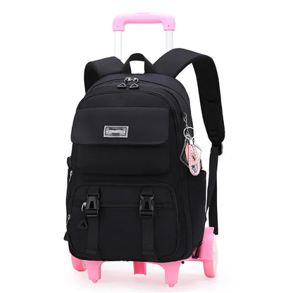 Kids School Backpack with Wheels Rolling Backpack for Girls Student Wheeled Backpack Trolley School Bag Travel Trolley Luggage