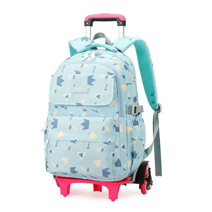 Kids School Backpack with Wheels Rolling Backpack for Girls Student Wheeled Backpack Trolley School Bag Travel Trolley Luggage