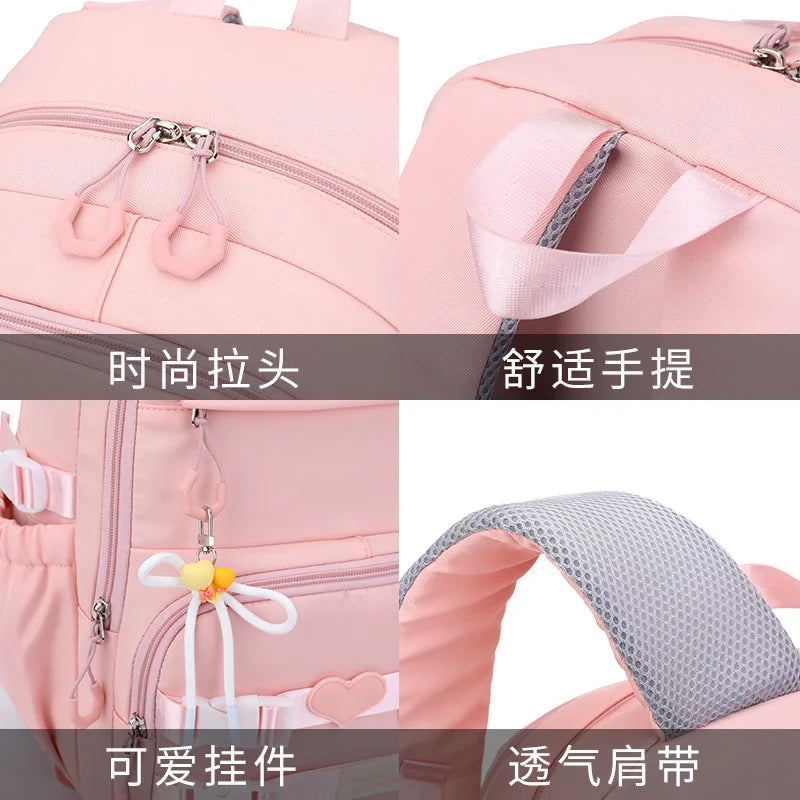 Kids School Backpack with Wheels Rolling Backpack for Girls Student Wheeled Backpack Trolley School Bag Travel Trolley Luggage