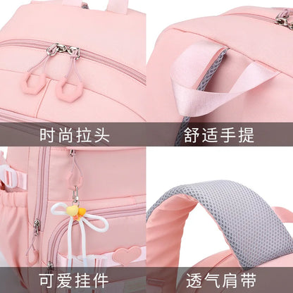 Kids School Backpack with Wheels Rolling Backpack for Girls Student Wheeled Backpack Trolley School Bag Travel Trolley Luggage
