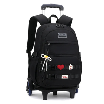 Kids School Backpack with Wheels Rolling Backpack for Girls Student Wheeled Backpack Trolley School Bag Travel Trolley Luggage