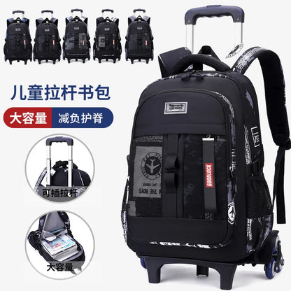 Kids Student Wheeled Backpack School Bags with wheels Rolling Backpack for boy Trolley Book Bag Travel Trolley backpack Luggage