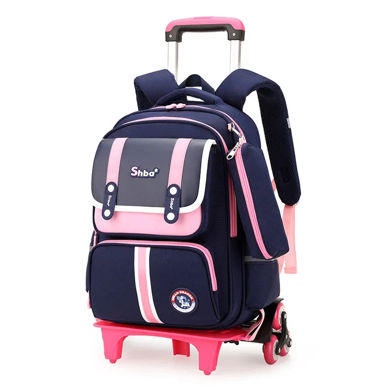 Kids Student Wheeled Backpack School Bags with wheels Rolling Backpack for boy Trolley Book Bag Travel Trolley backpack Luggage