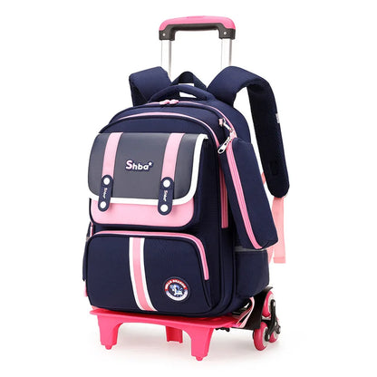 Kids Student Wheeled Backpack School Bags with wheels Rolling Backpack for boy Trolley Book Bag Travel Trolley backpack Luggage