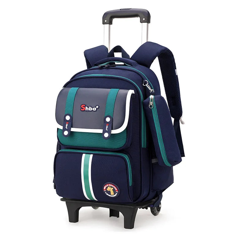 Kids Student Wheeled Backpack School Bags with wheels Rolling Backpack for boy Trolley Book Bag Travel Trolley backpack Luggage