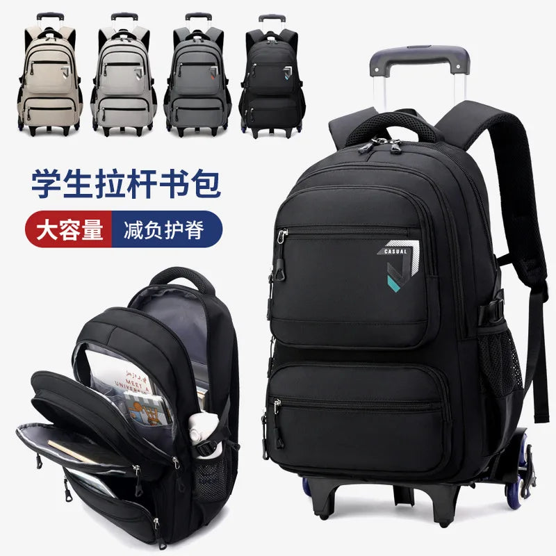 Kids Student Wheeled Backpack School Bags with wheels Rolling Backpack for boy Trolley Book Bag Travel Trolley backpack Luggage
