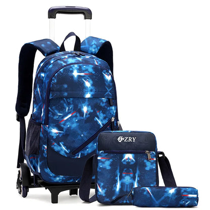 Kids Student Wheeled Backpack School Bags with wheels Rolling Backpack for boy Trolley Book Bag Travel Trolley backpack Luggage