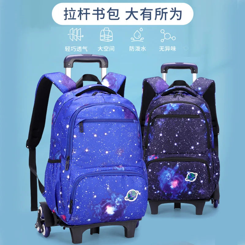 Kids Student Wheeled Backpack School Bags with wheels Rolling Backpack for boy Trolley Book Bag Travel Trolley backpack Luggage