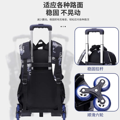 Kids Student Wheeled Backpack School Bags with wheels Rolling Backpack for boy Trolley Book Bag Travel Trolley backpack Luggage