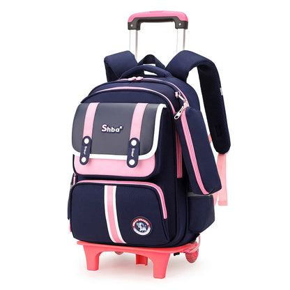 Kids Student Wheeled Backpack School Bags with wheels Rolling Backpack for boy Trolley Book Bag Travel Trolley backpack Luggage