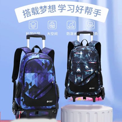 Kids Student Wheeled Backpack School Bags with wheels Rolling Backpack for boy Trolley Book Bag Travel Trolley backpack Luggage