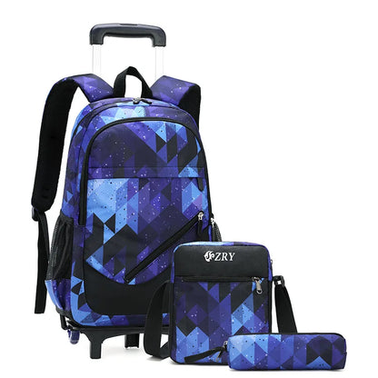 Kids Student Wheeled Backpack School Bags with wheels Rolling Backpack for boy Trolley Book Bag Travel Trolley backpack Luggage