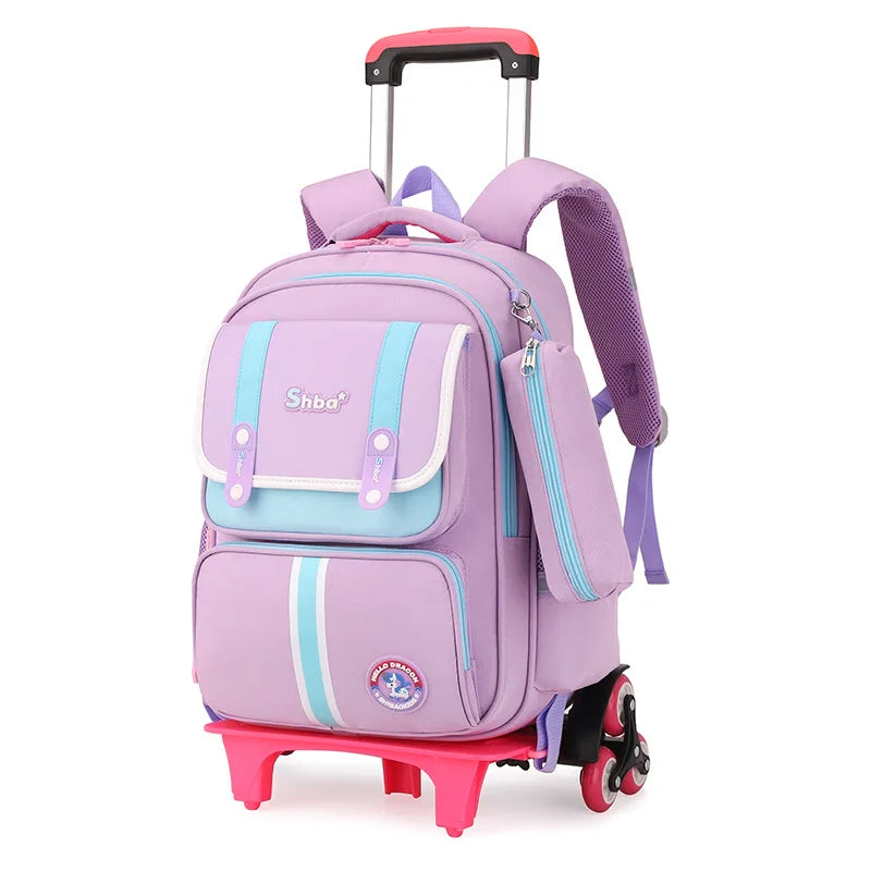 Kids Student Wheeled Backpack School Bags with wheels Rolling Backpack for boy Trolley Book Bag Travel Trolley backpack Luggage