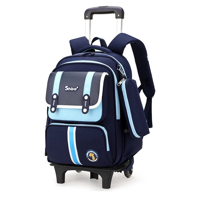 Kids Student Wheeled Backpack School Bags with wheels Rolling Backpack for boy Trolley Book Bag Travel Trolley backpack Luggage