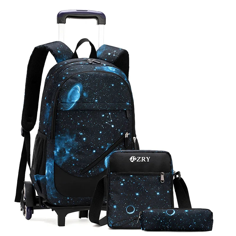 Kids Student Wheeled Backpack School Bags with wheels Rolling Backpack for boy Trolley Book Bag Travel Trolley backpack Luggage