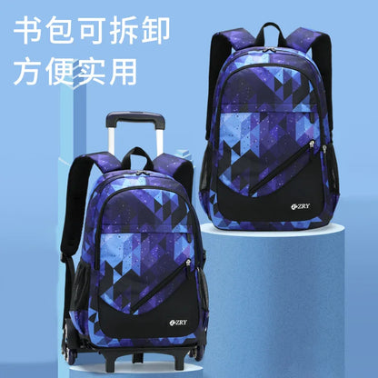 Kids Student Wheeled Backpack School Bags with wheels Rolling Backpack for boy Trolley Book Bag Travel Trolley backpack Luggage