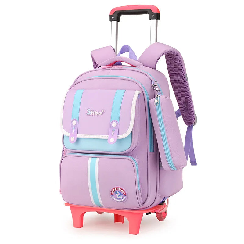 Kids Student Wheeled Backpack School Bags with wheels Rolling Backpack for boy Trolley Book Bag Travel Trolley backpack Luggage