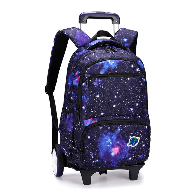 Kids Student Wheeled Backpack School Bags with wheels Rolling Backpack for boy Trolley Book Bag Travel Trolley backpack Luggage