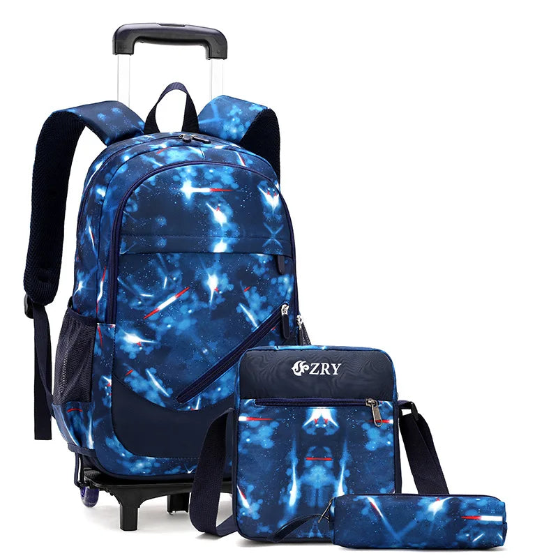 Kids Student Wheeled Backpack School Bags with wheels Rolling Backpack for boy Trolley Book Bag Travel Trolley backpack Luggage