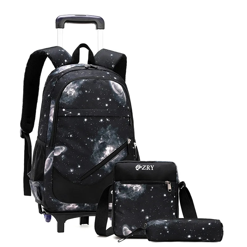 Kids Student Wheeled Backpack School Bags with wheels Rolling Backpack for boy Trolley Book Bag Travel Trolley backpack Luggage